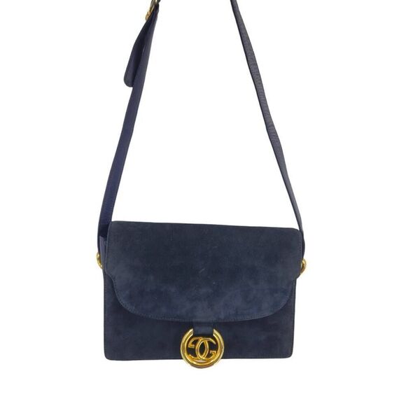 Rare Vintage Gucci Navy Blue GG Ring Torchon Shoulder Bag | Circa 1960s-1970s - Picture 4 of 9